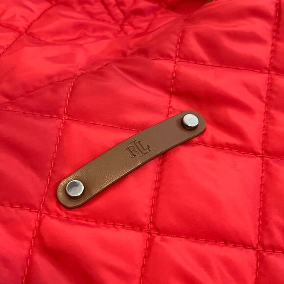 Lauren Ralph Lauren Red Quilted Jacket w/Hood - Picture 6 of 7
